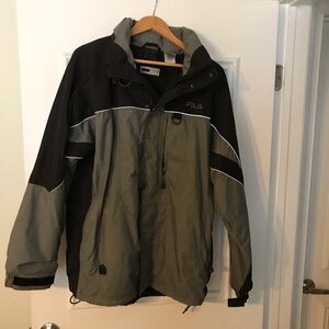 Fila Black and Gray Performance Jacket Weather-Resistant Design